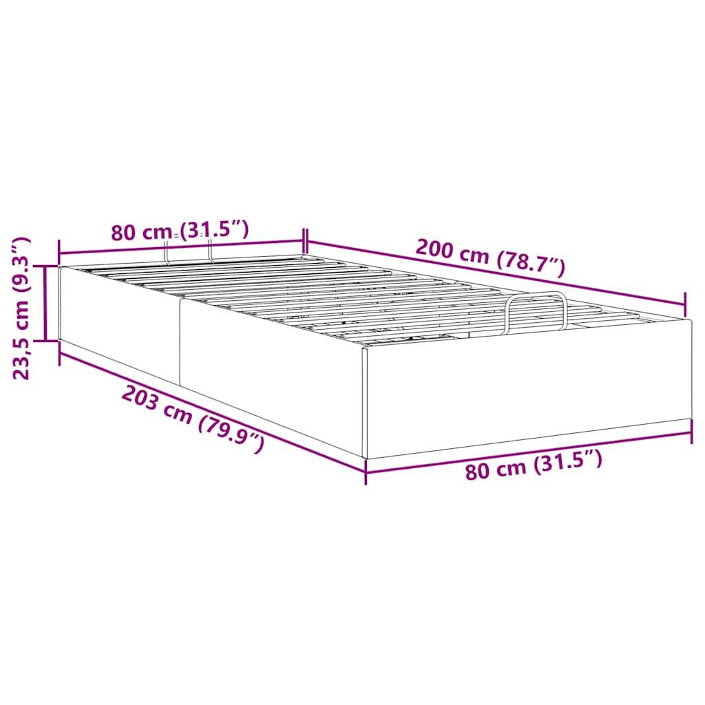 vidaXL Ottoman-Bett ohne Matratze Dunkelgrün 80x200 cm Samt