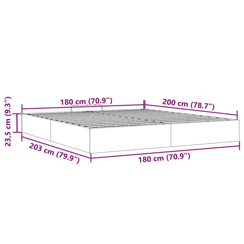vidaXL Ottoman-Bett ohne Matratze Creme 180x200 cm Stoff