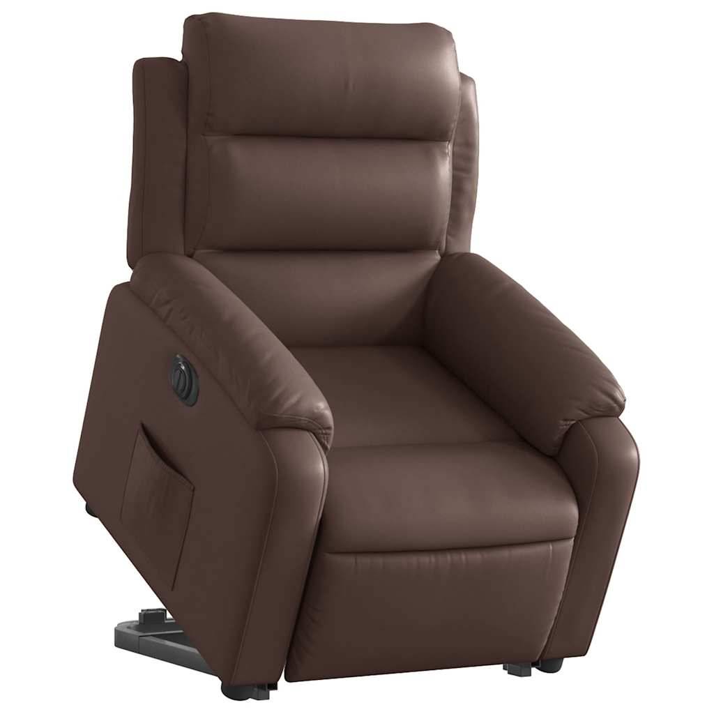 vidaXL Relaxsessel mit Aufstehhilfe Elektrisch Braun Kunstleder