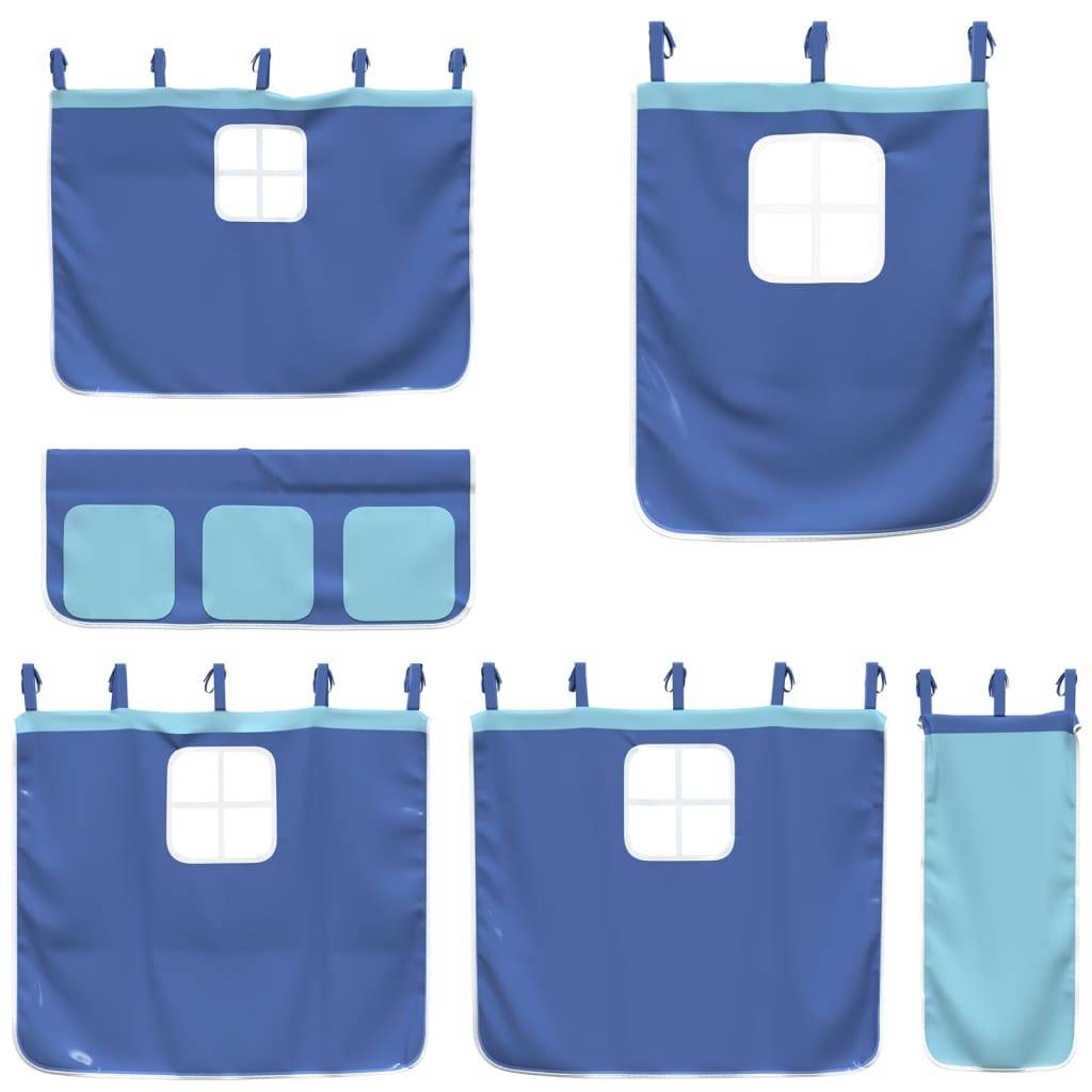 vidaXL Vorhänge für Hochbett Blau Polyester