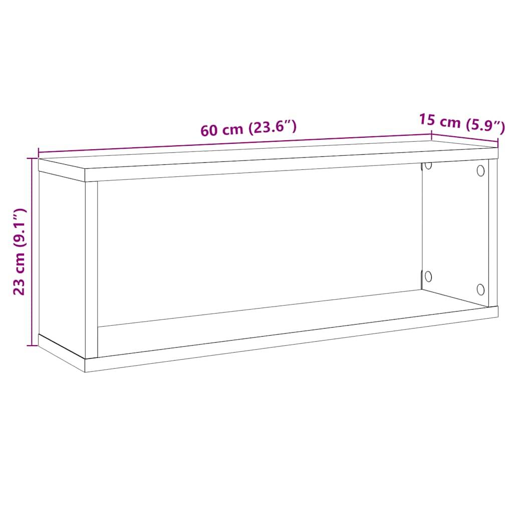 vidaXL Wandregale 4 Stk. Artisan-Eiche 60x15x23 cm Holzwerkstoff