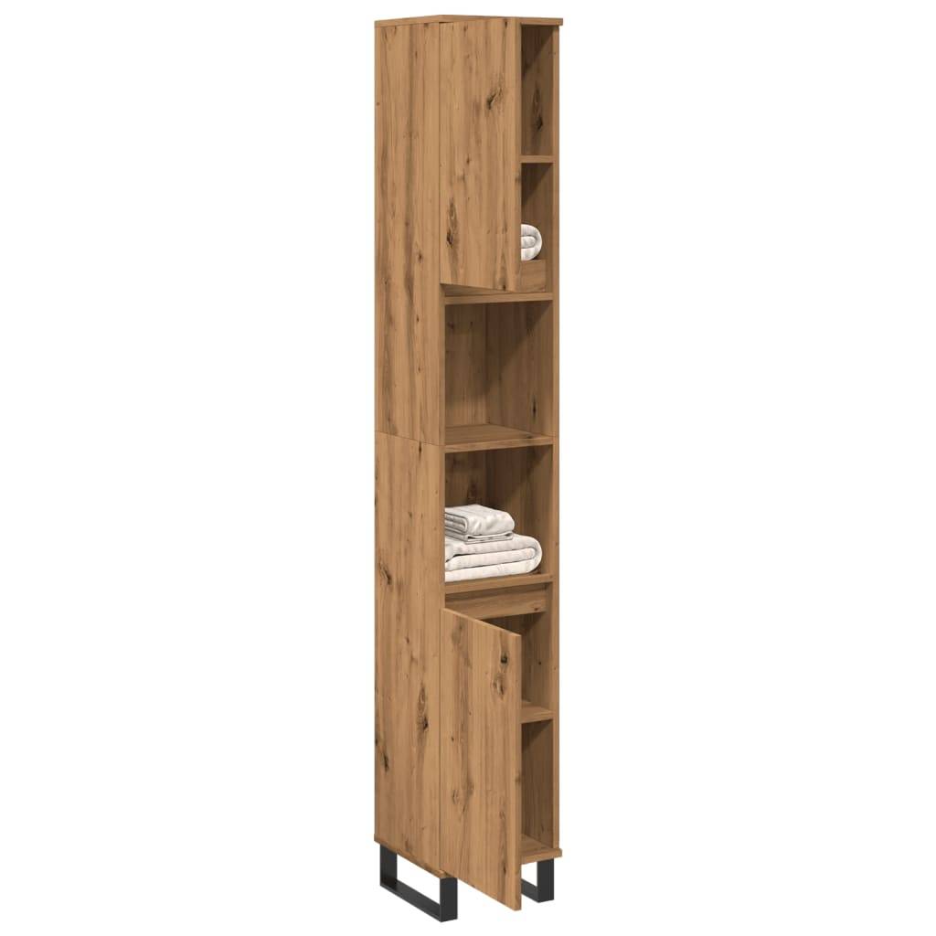 vidaXL Badschrank Artisan-Eiche 30x30x190 cm Holzwerkstoff