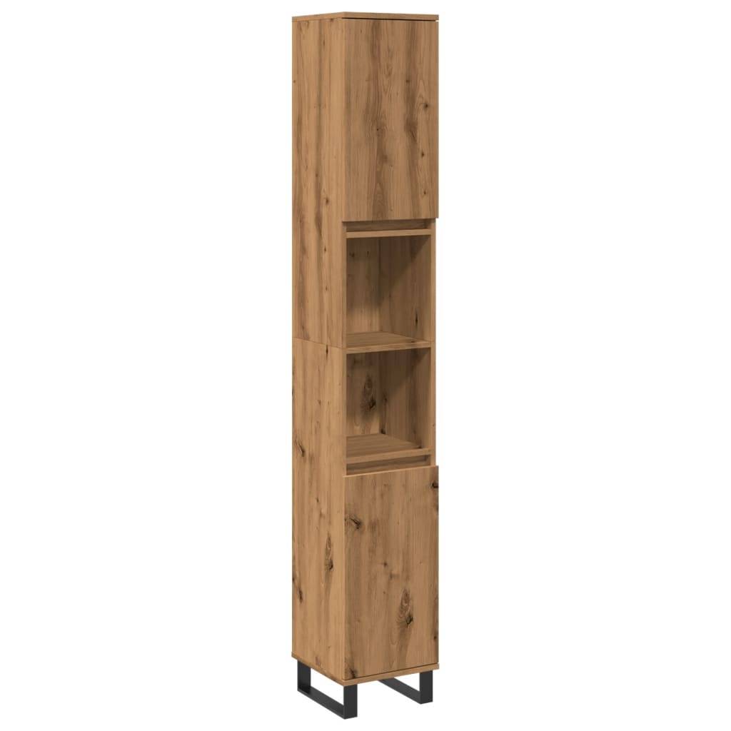 vidaXL Badschrank Artisan-Eiche 30x30x190 cm Holzwerkstoff