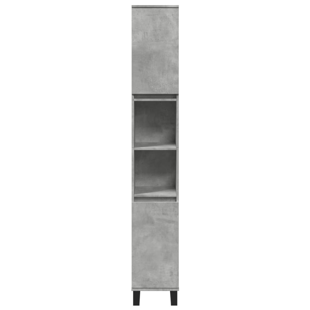vidaXL Badschrank Betongrau 30x30x190 cm Holzwerkstoff