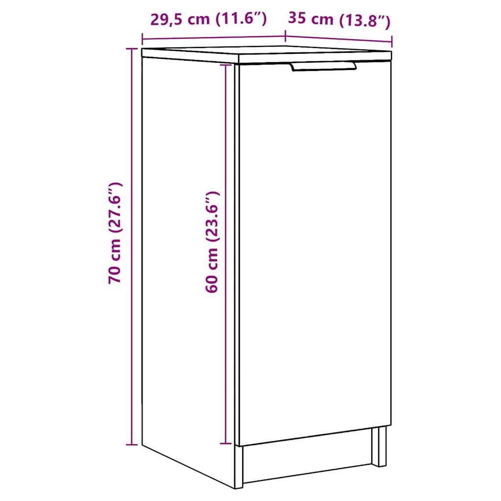 vidaXL Schuhschrank Artisan-Eiche 29,5x35x70 cm Holzwerkstoff