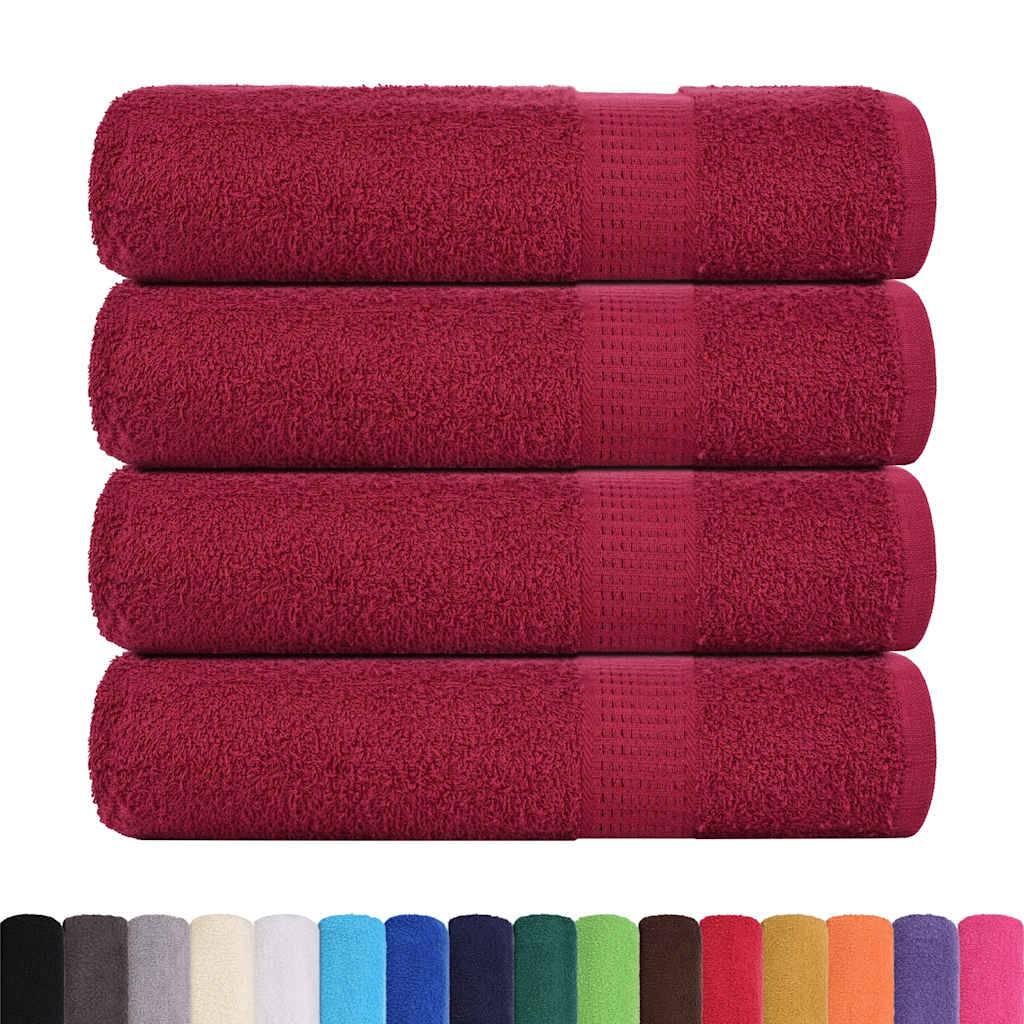 vidaXL Handtücher 4 Stk. Bordeauxrot 50x100 cm 360 g/m² 100% Baumwolle