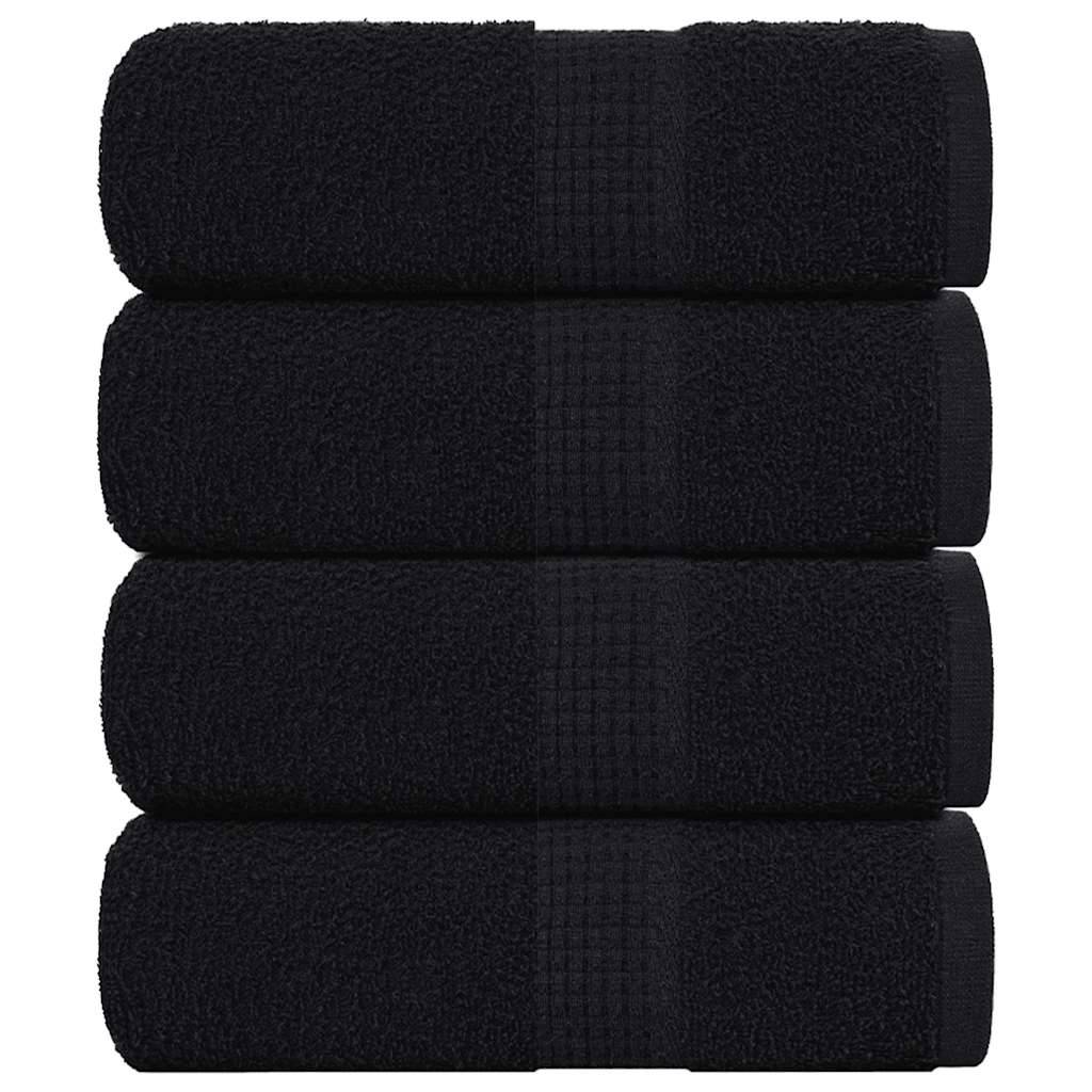 vidaXL Gästetücher 4 Stk. Schwarz 30x50 cm 360 g/m² 100% Baumwolle
