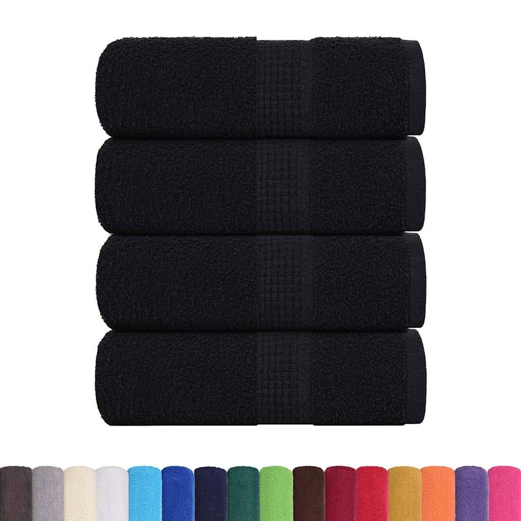 vidaXL Gästetücher 4 Stk. Schwarz 30x50 cm 360 g/m² 100% Baumwolle