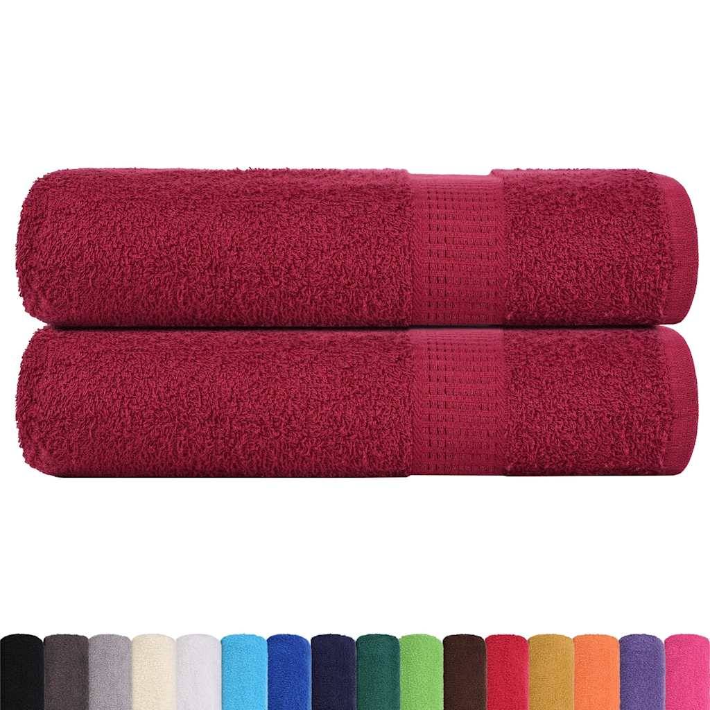vidaXL Badetücher 2 Stk. Bordeauxrot 100x150cm 360 g/m² 100% Baumwolle