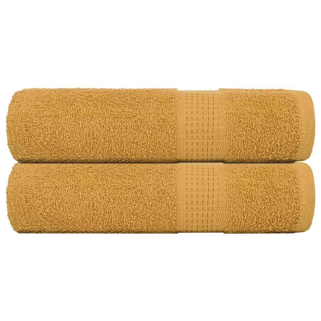 vidaXL Badetücher 2 Stk. Golden 100x150 cm 360 g/m² 100% Baumwolle