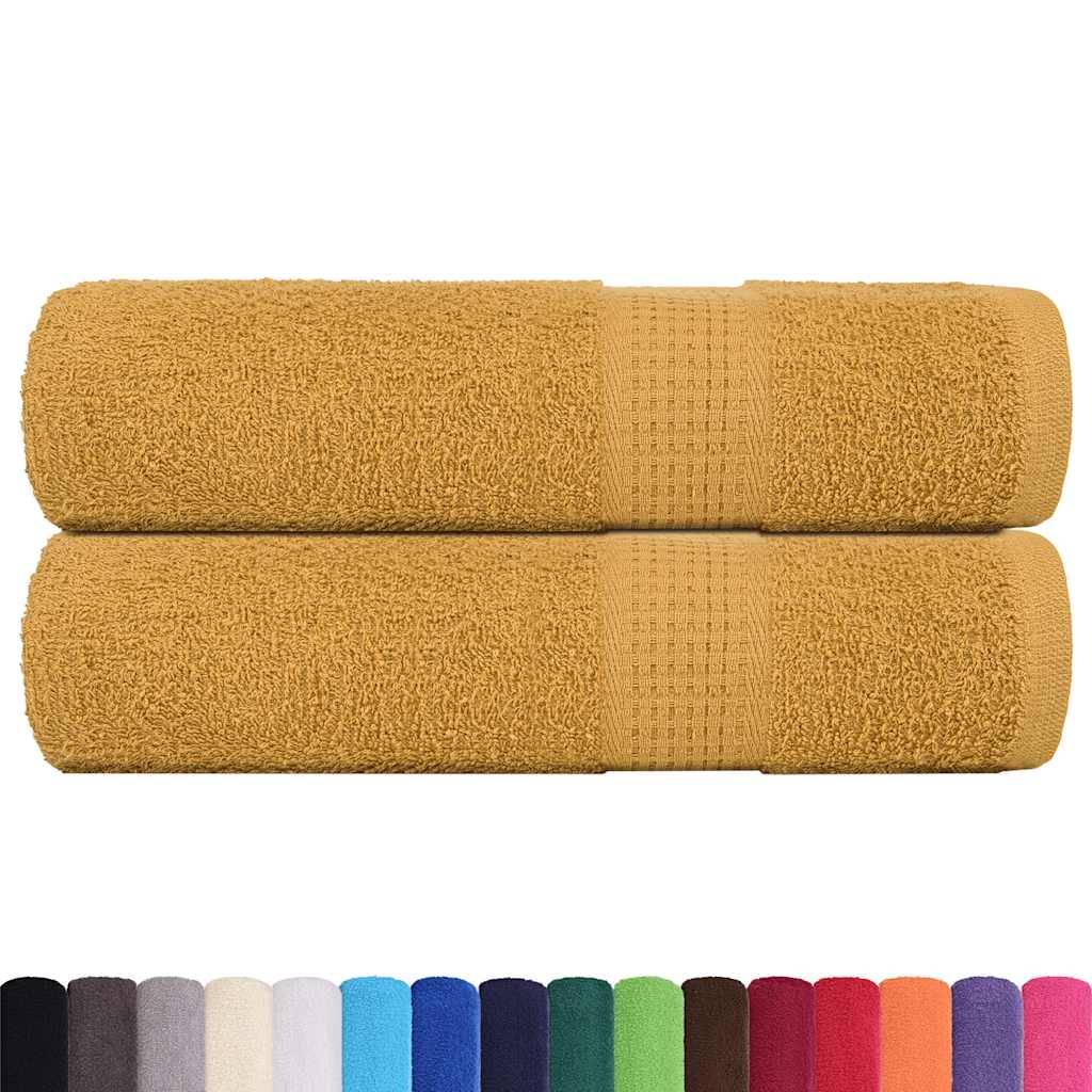 vidaXL Badetücher 2 Stk. Golden 100x150 cm 360 g/m² 100% Baumwolle