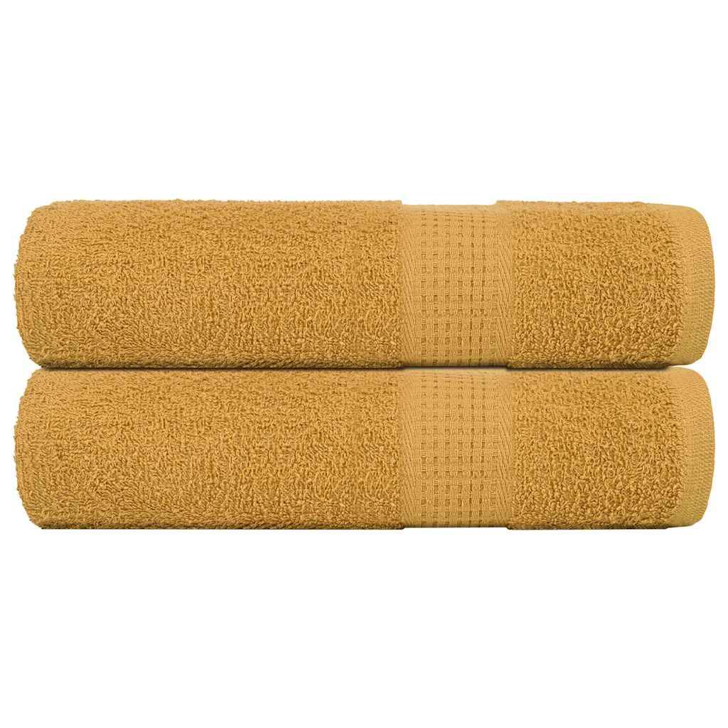 vidaXL Handtücher 2 Stk. Golden 50x100 cm 360 g/m² 100% Baumwolle