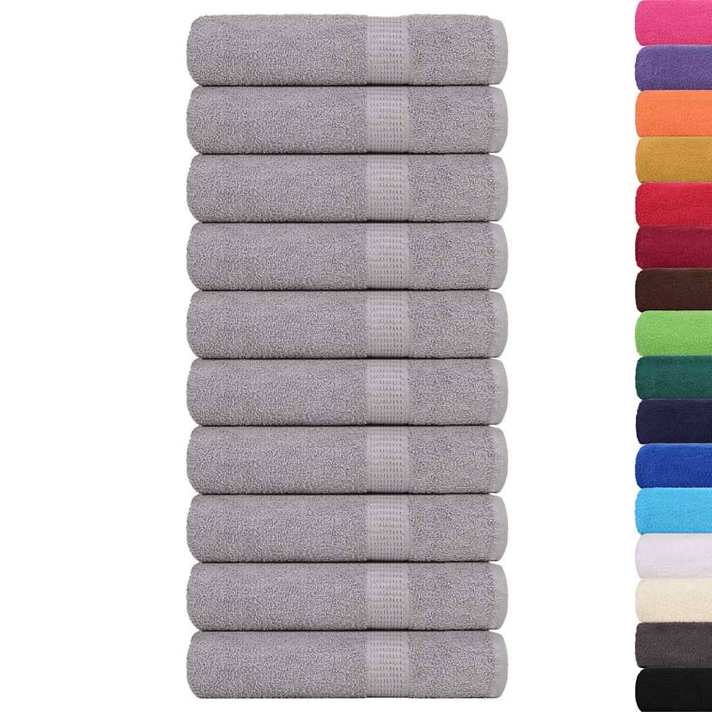 vidaXL Badetücher 10 Stk. Grau 100x150 cm 360 g/m² 100% Baumwolle