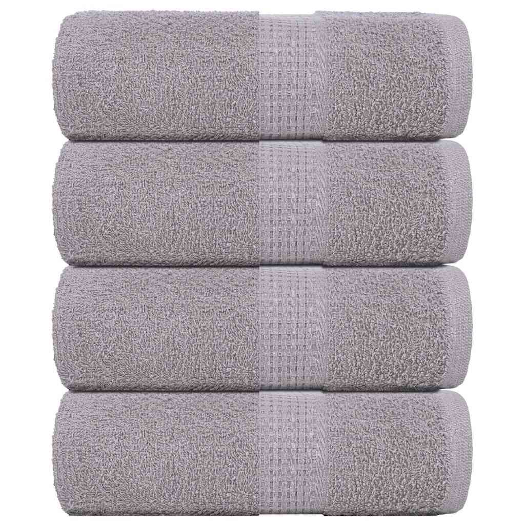 vidaXL Seiftücher 4 Stk. Grau 30x30 cm 360 g/m² 100% Baumwolle