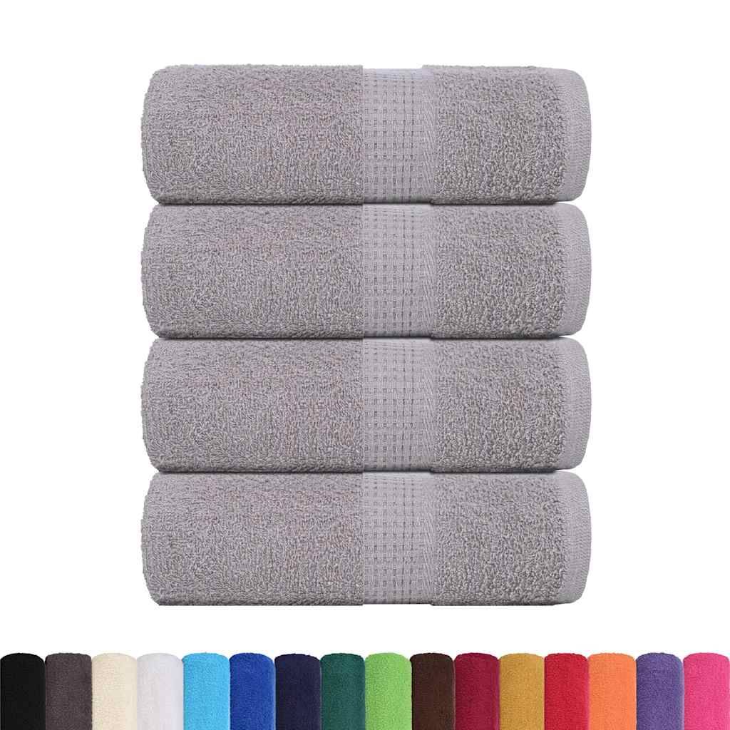vidaXL Seiftücher 4 Stk. Grau 30x30 cm 360 g/m² 100% Baumwolle