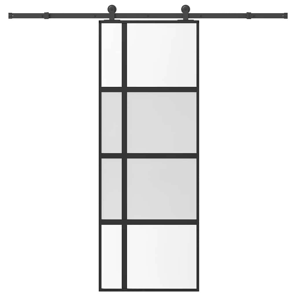 vidaXL Schiebetür mit Beschlag 76x205 cm Hartglas & Aluminium