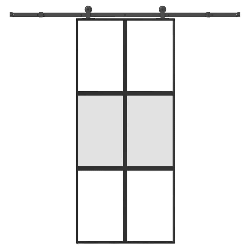vidaXL Schiebetür mit Beschlag 90x205 cm Hartglas & Aluminium