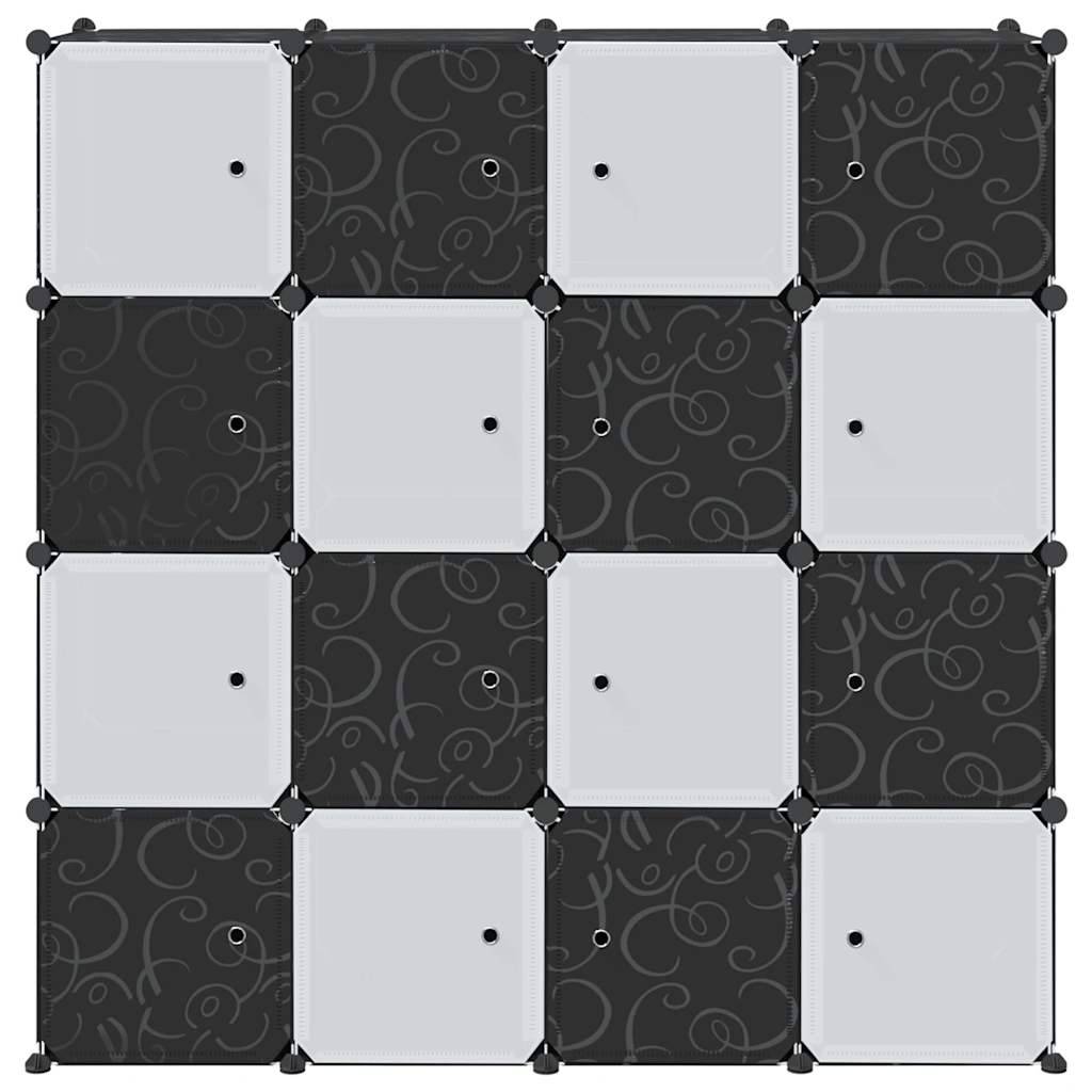 vidaXL Regalsystem mit 16 Würfeln und Aufhängestangen PP