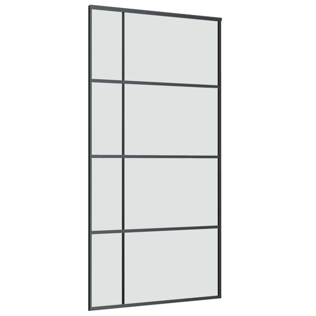 vidaXL Schiebetür mit Beschlag 102,5x205 cm ESG-Glas & Aluminium