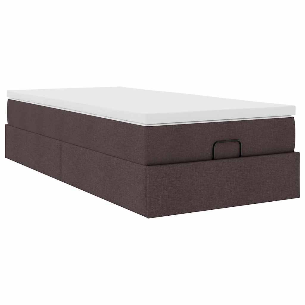 vidaXL Ottoman-Bett mit Matratze Dunkelbraun 80x200 cm Stoff