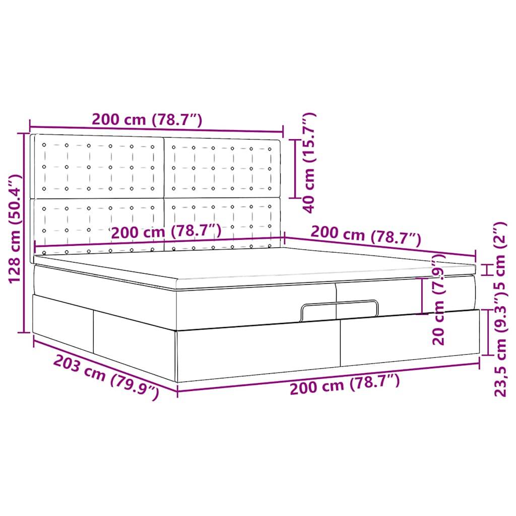 vidaXL Ottoman-Bett mit Matratzen Weiß 200x200 cm Kunstleder