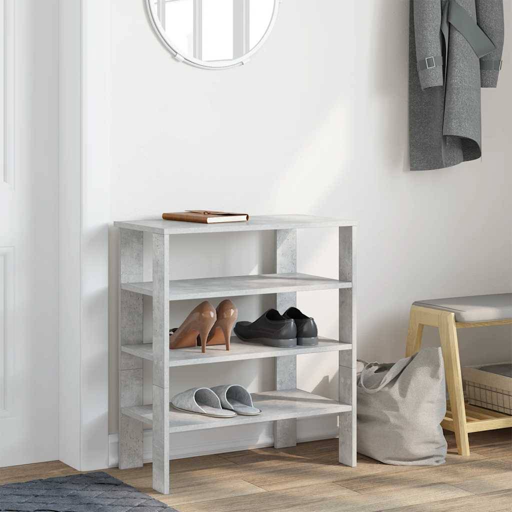 vidaXL Schuhregal Betongrau 61x32x70 cm Holzwerkstoff