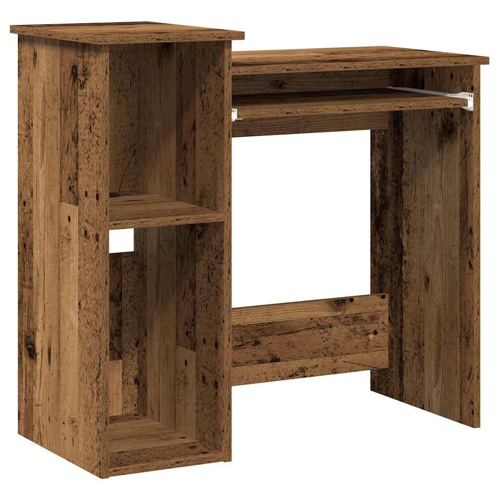 vidaXL Schreibtisch mit Regal Altholz-Optik 84x40x78cm Holzwerkstoff