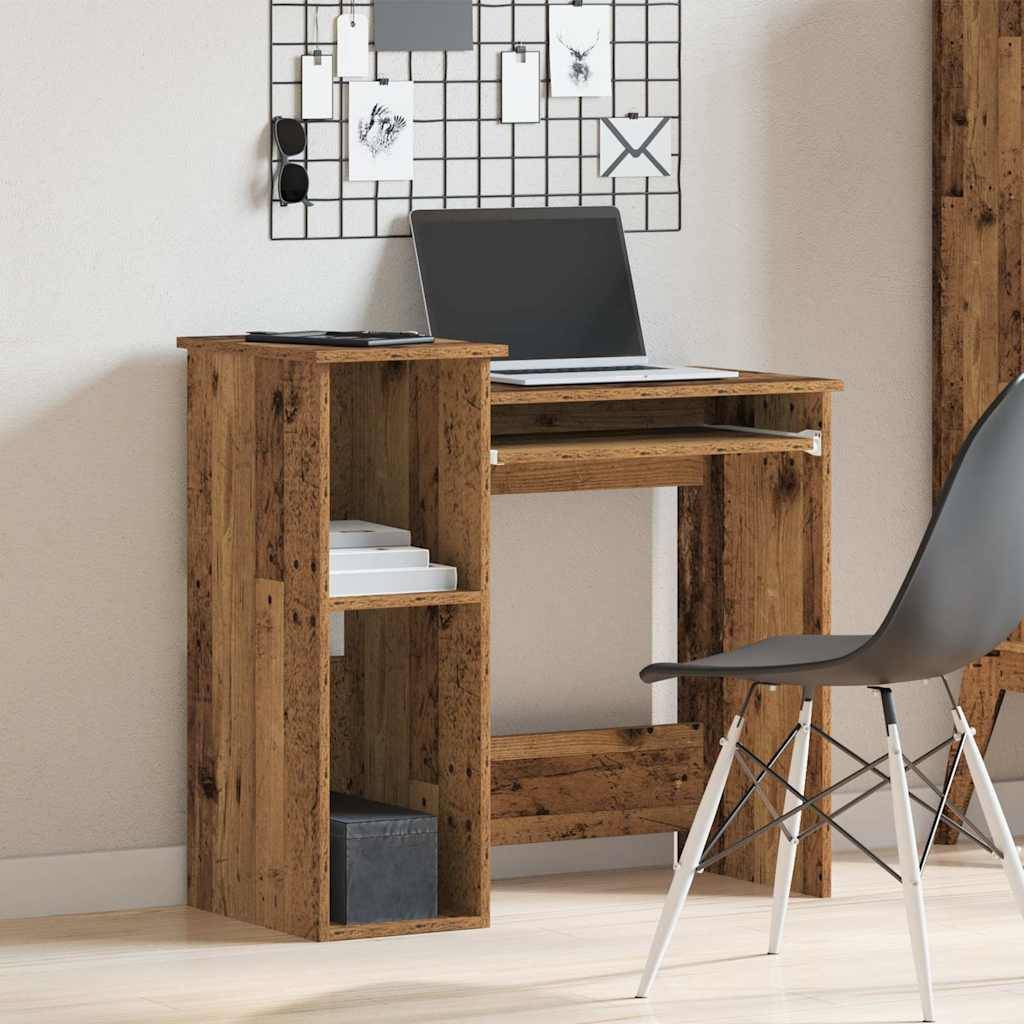 vidaXL Schreibtisch mit Regal Altholz-Optik 84x40x78cm Holzwerkstoff