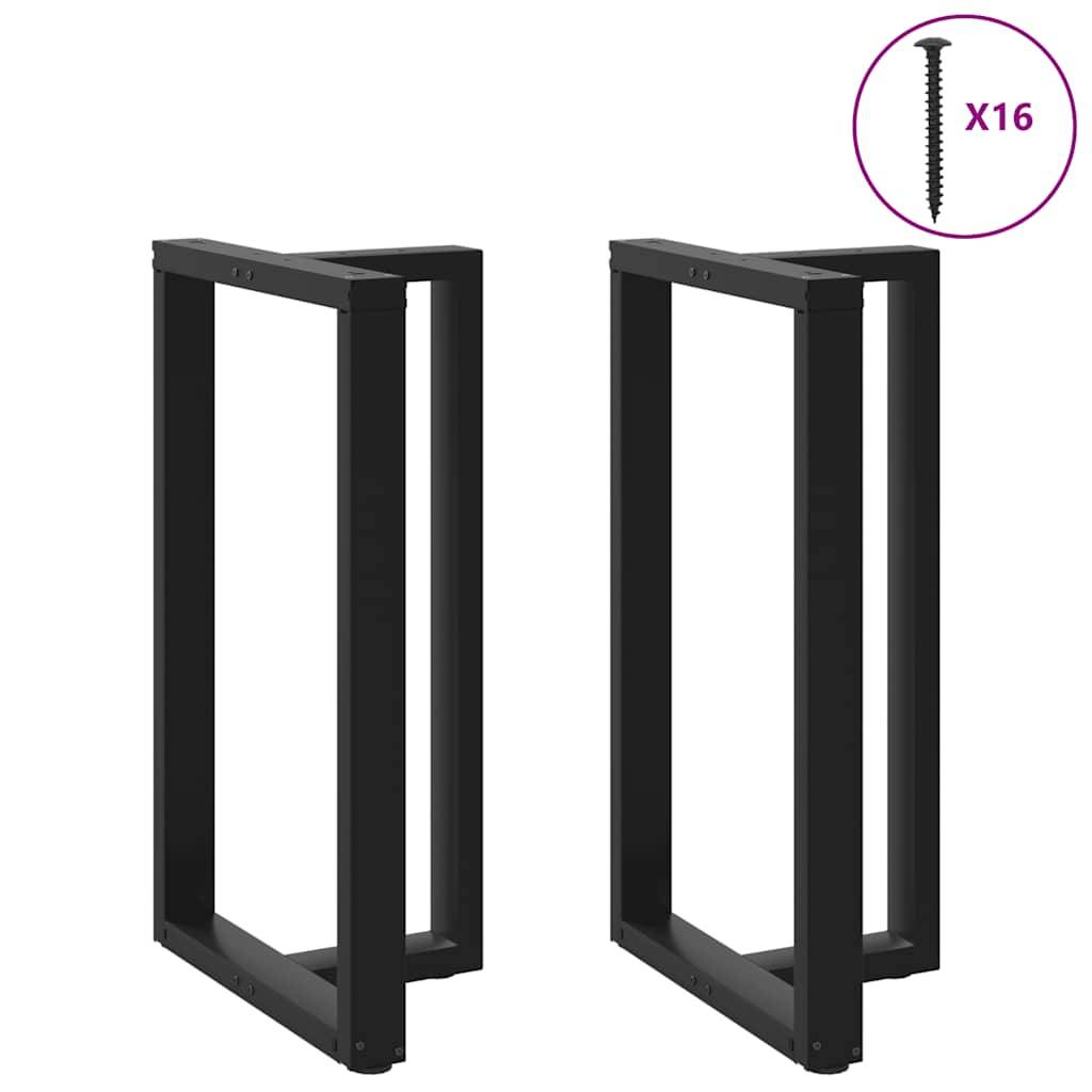 vidaXL Bartischbeine T-Form 2 Stk. Schwarz 60x35x(100-101) cm Stahl