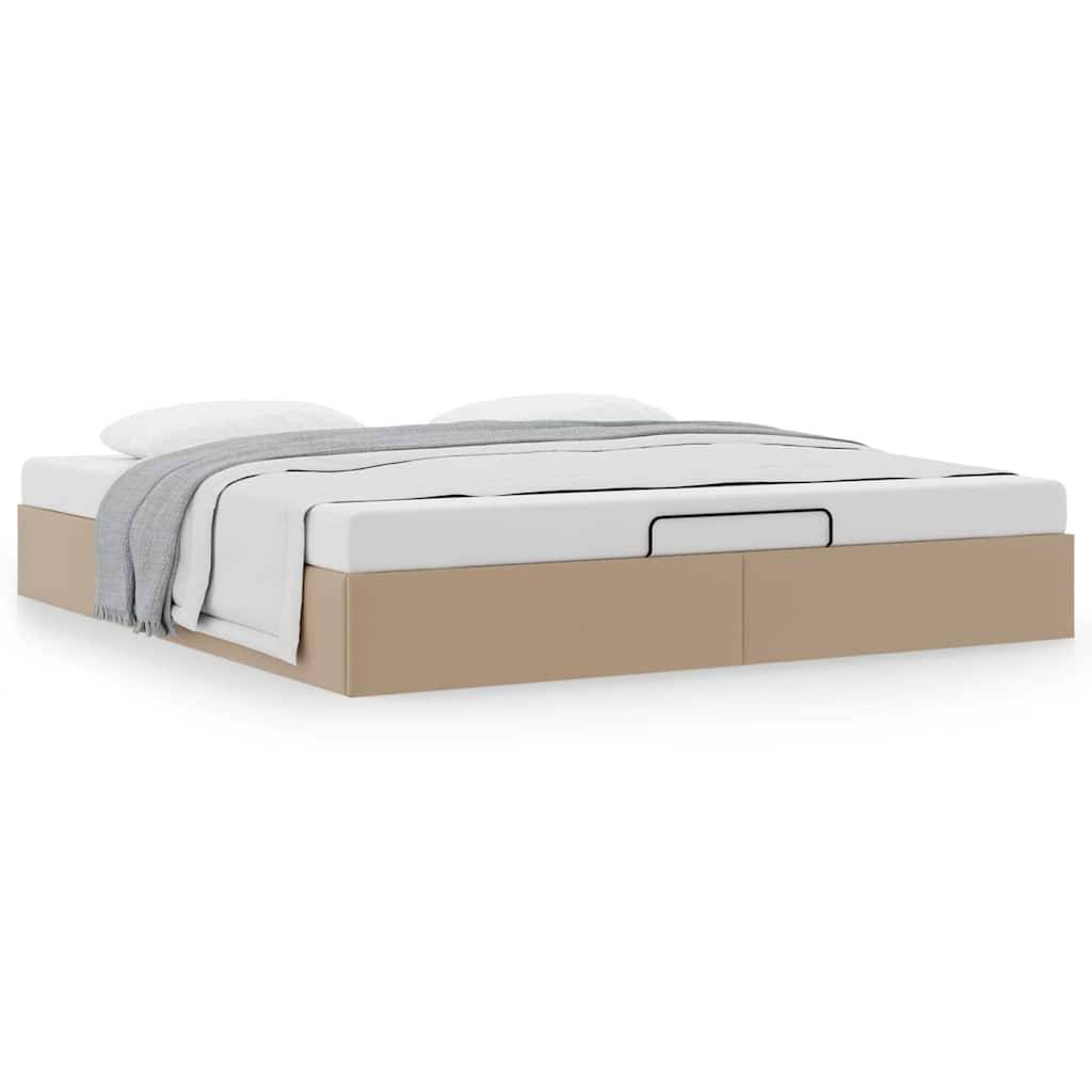 vidaXL Ottoman-Bett ohne Matratze Cappucino 160x200cm Kunstleder