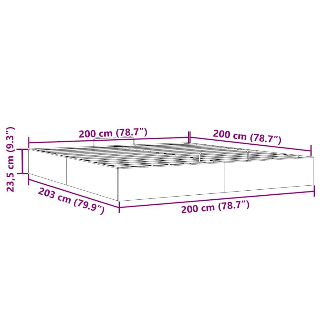 vidaXL Ottoman-Bett ohne Matratze Blau 200x200 cm Stoff