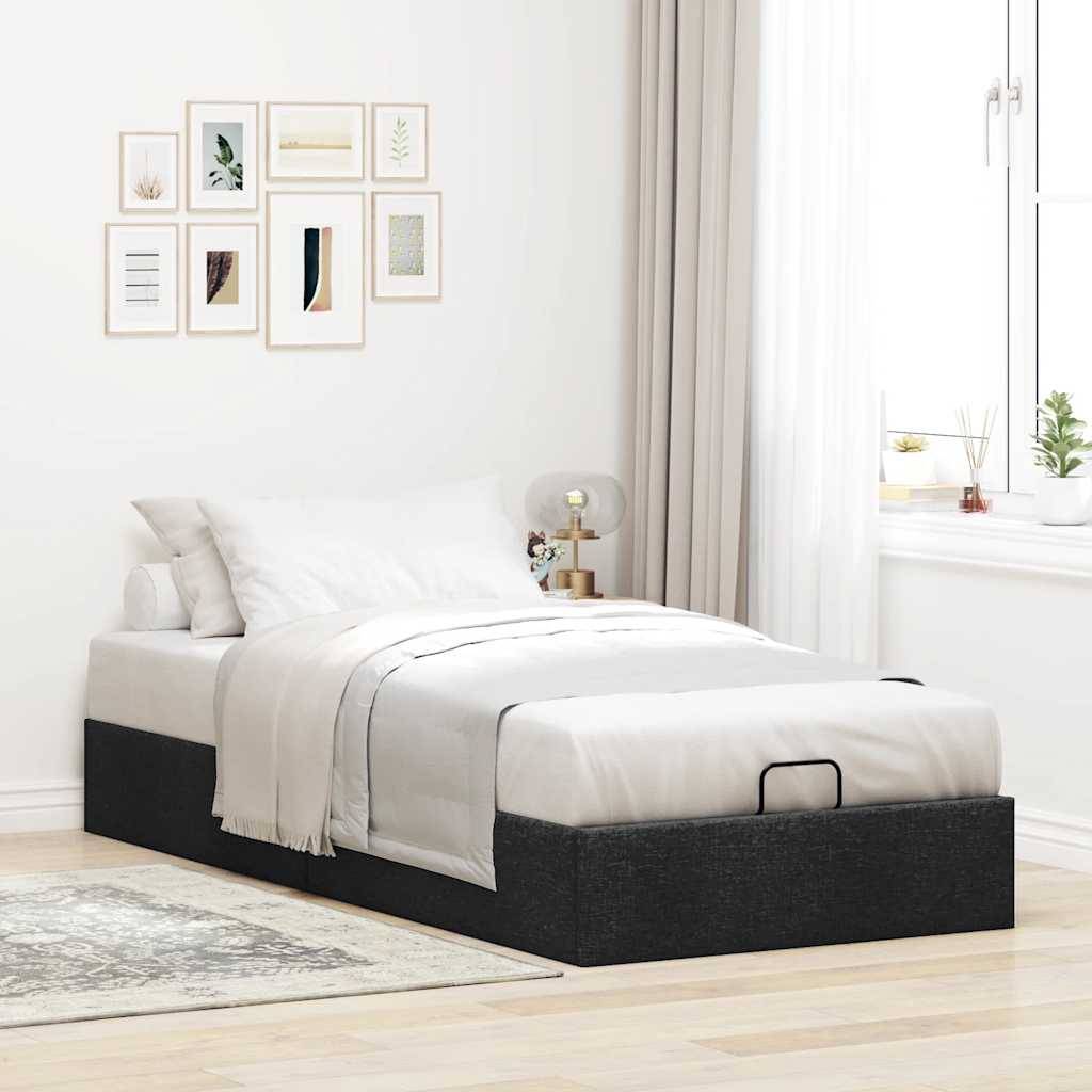 vidaXL Ottoman-Bett ohne Matratze Schwarz 80x200 cm Stoff