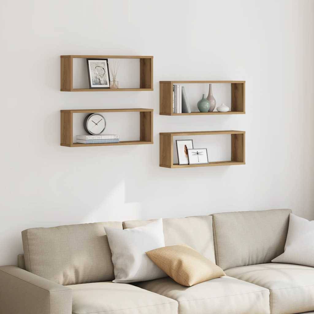 vidaXL Wandregale 4 Stk. Artisan-Eiche 60x15x23 cm Holzwerkstoff