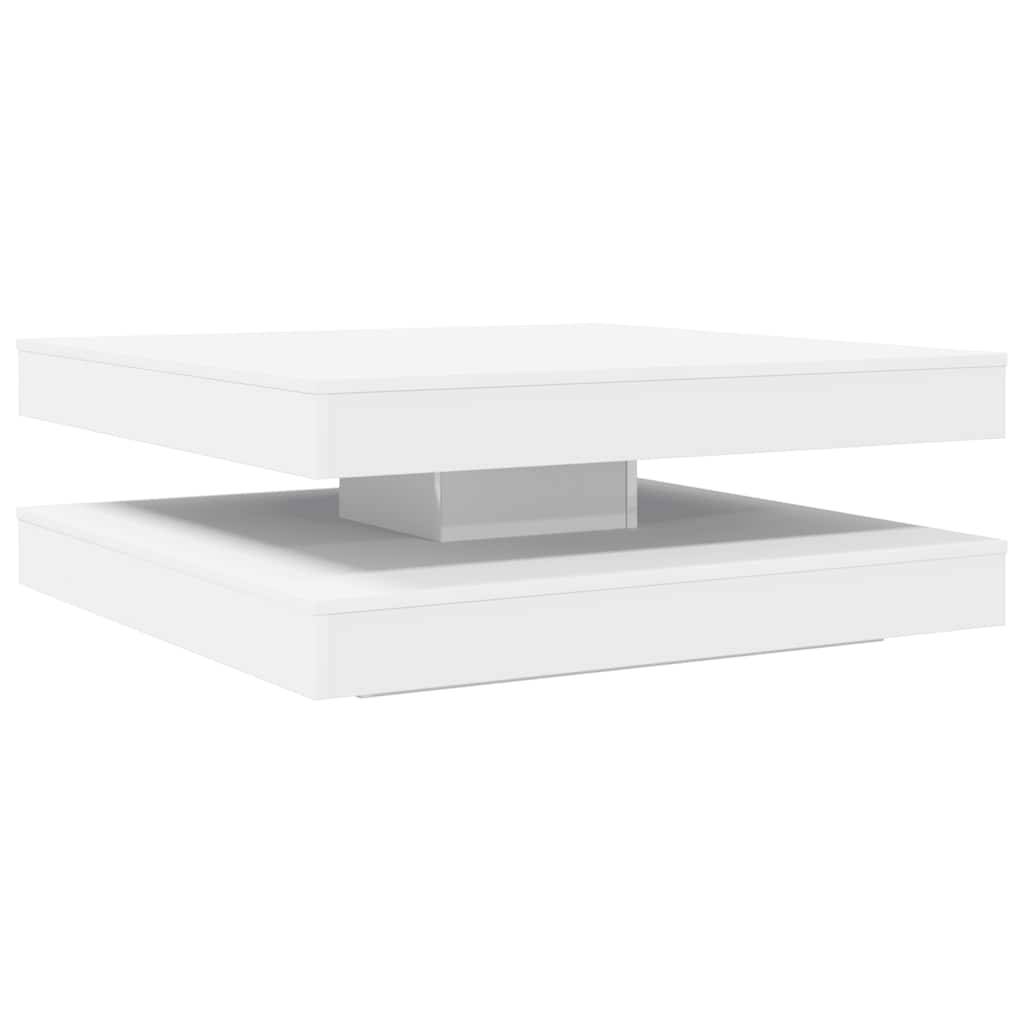 vidaXL Couchtisch 360-Grad Drehbar Weiß 90x90x34,5 cm