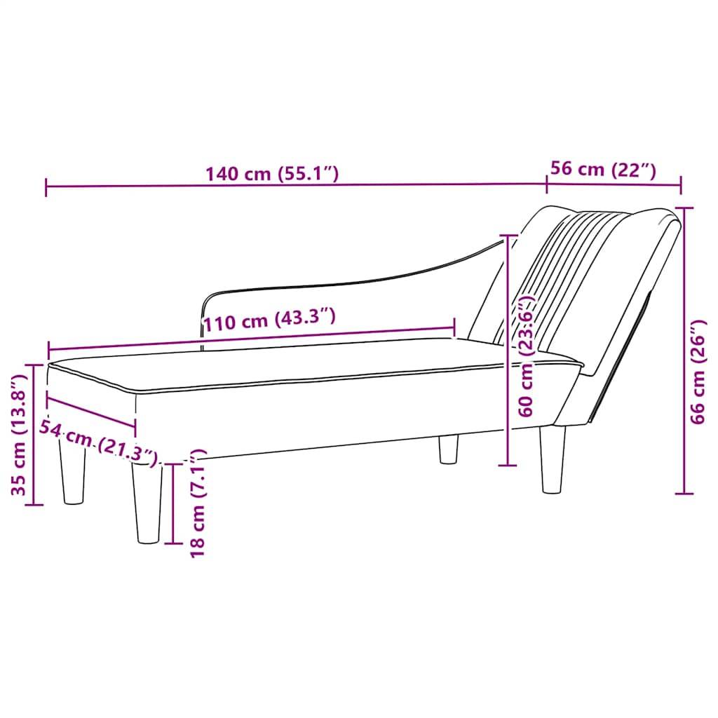 vidaXL Chaiselongue mit Rechter Armlehne Dunkelgrün Samt