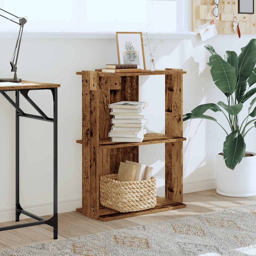vidaXL Bücherregal 3 Böden Altholz-Optik 60x30x80 cm Holzwerkstoff
