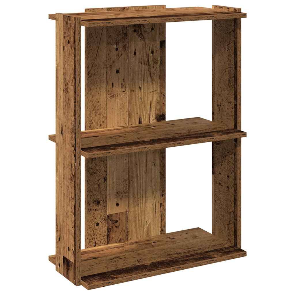 vidaXL Bücherregal 3 Böden Altholz-Optik 60x30x80 cm Holzwerkstoff