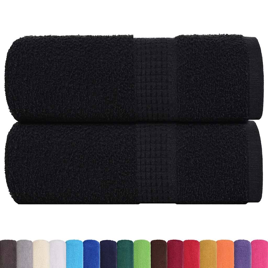 vidaXL Gästetücher 2 Stk. Schwarz 30x50 cm 360 g/m² 100% Baumwolle