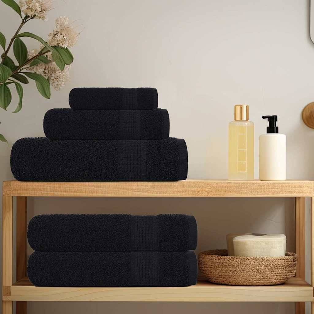 vidaXL Gästetücher 2 Stk. Schwarz 30x50 cm 360 g/m² 100% Baumwolle