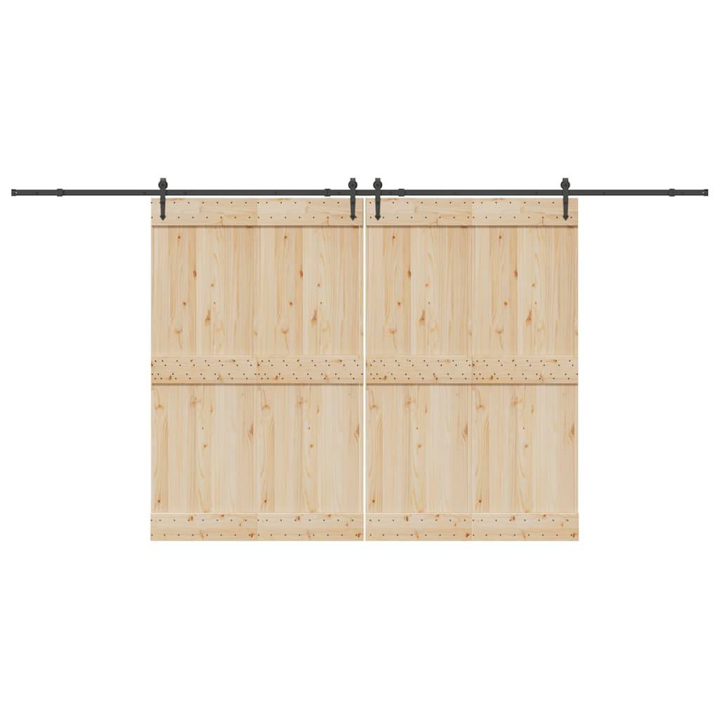 vidaXL Schiebetürbeschlag-Set 427 cm Stahl Schwarz