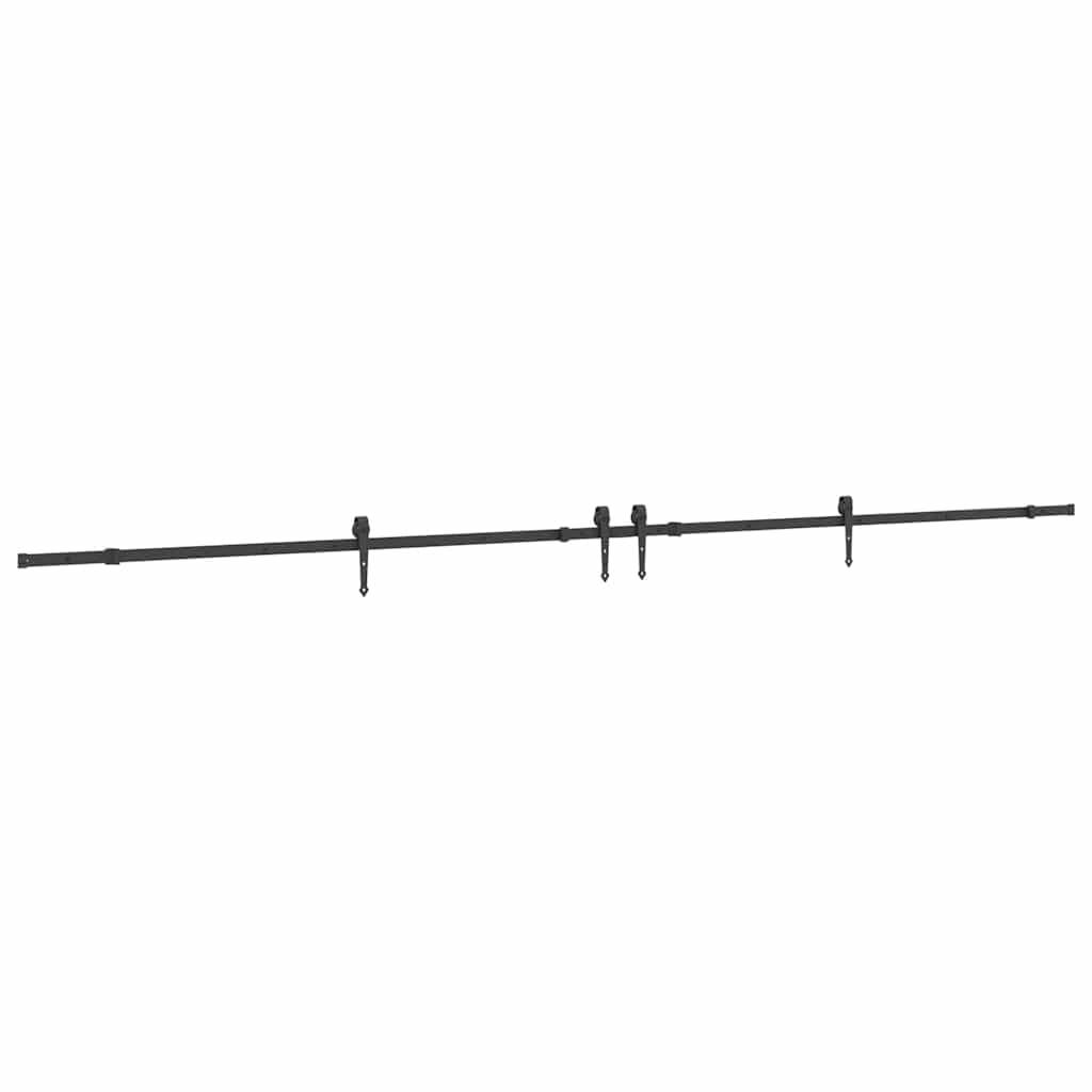 vidaXL Schiebetürbeschlag-Set 427 cm Stahl Schwarz