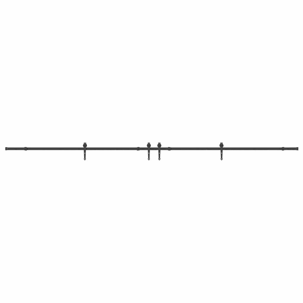 vidaXL Schiebetürbeschlag-Set 427 cm Stahl Schwarz