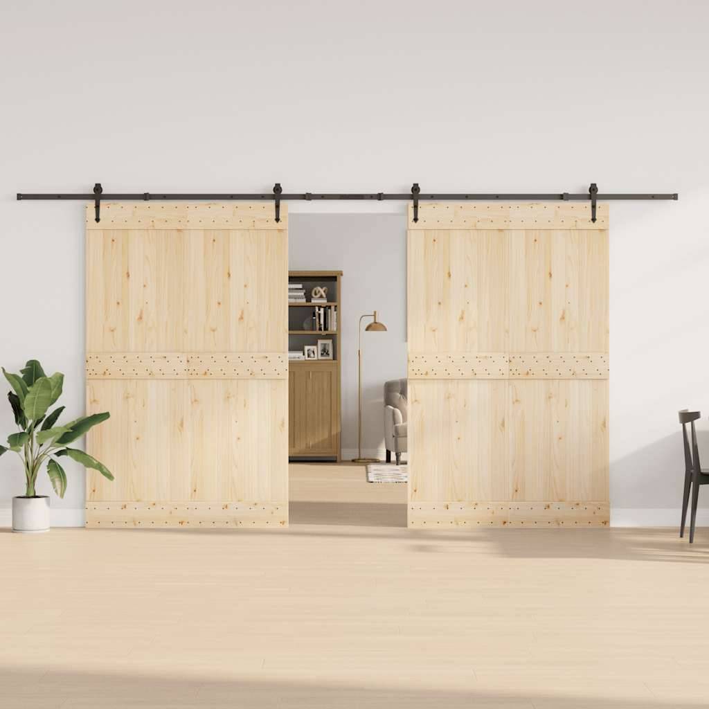 vidaXL Schiebetürbeschlag-Set 427 cm Stahl Schwarz
