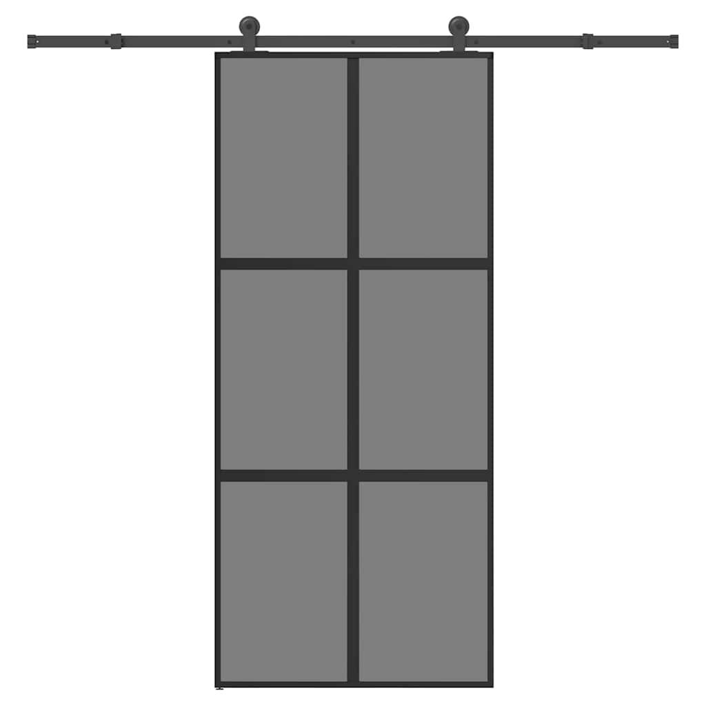 vidaXL Schiebetür mit Beschlag 90x205 cm Hartglas & Aluminium