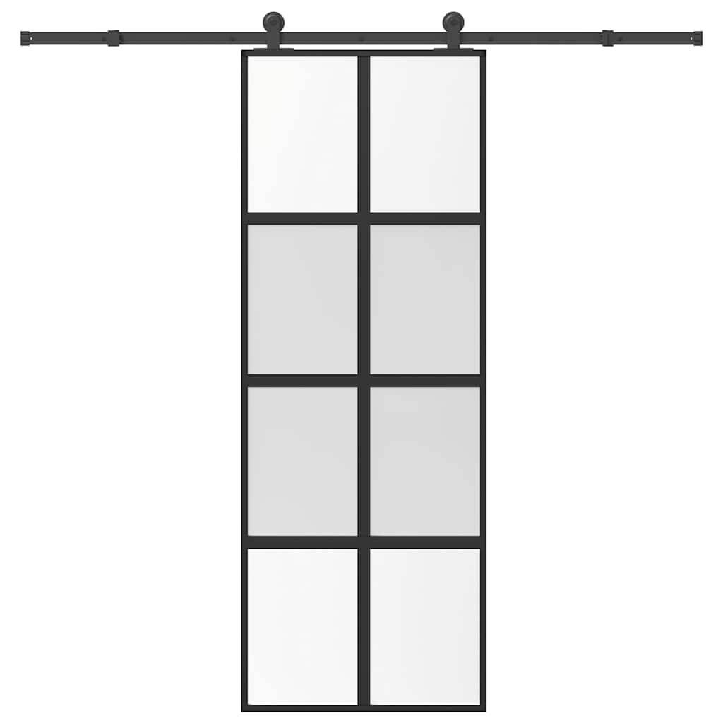 vidaXL Schiebetür mit Beschlag 76x205 cm Hartglas & Aluminium