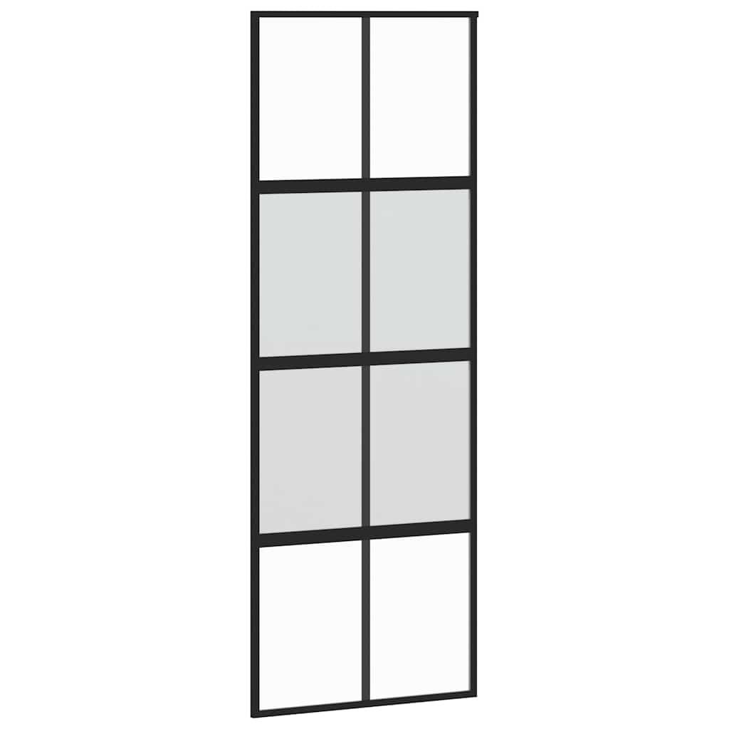 vidaXL Schiebetür mit Beschlag 76x205 cm Hartglas & Aluminium