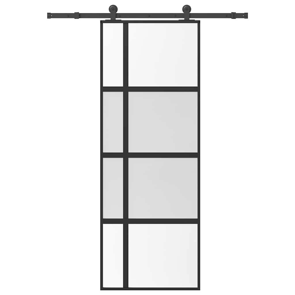 vidaXL Schiebetür mit Beschlag 76x205 cm Hartglas & Aluminium