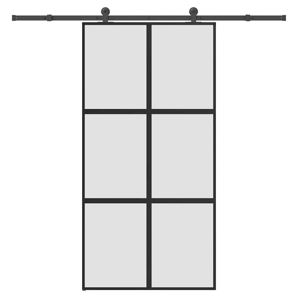 vidaXL Schiebetür mit Beschlag 102,5x205 cm Hartglas & Aluminium