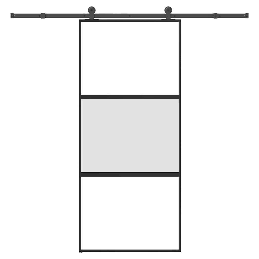 vidaXL Schiebetür mit Beschlag 90x205 cm Hartglas & Aluminium