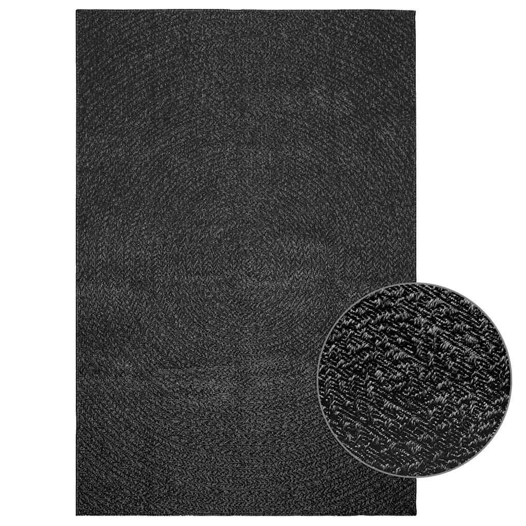 vidaXL Teppich ZIZUR Anthrazit 140x200cm Jute-Optik Indoor und Outdoor